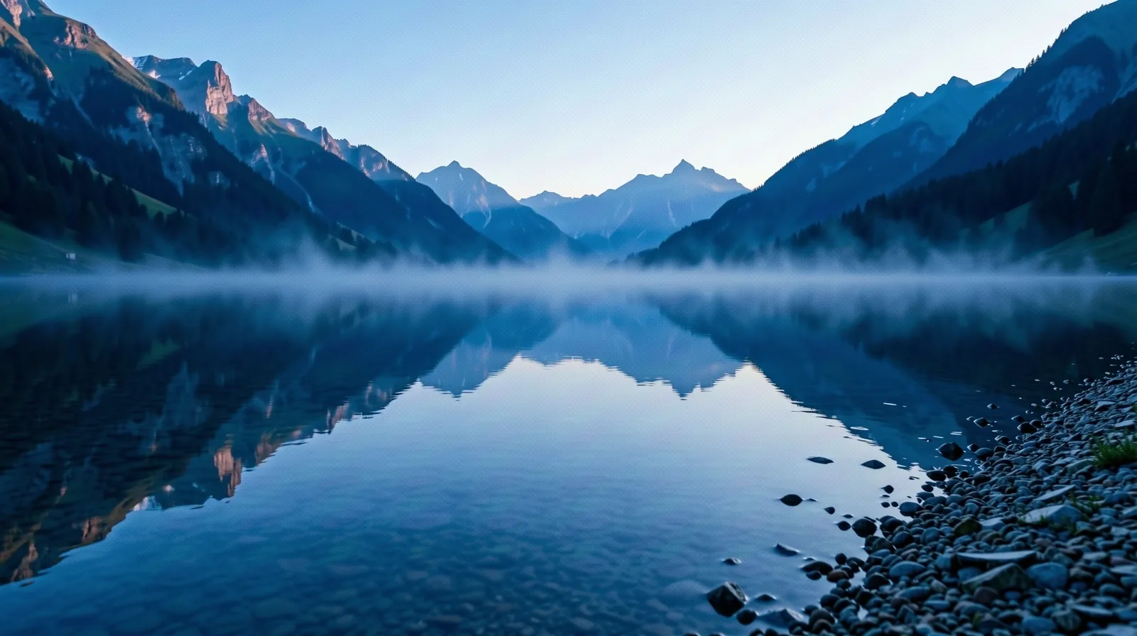 Stiller See im Nebel
