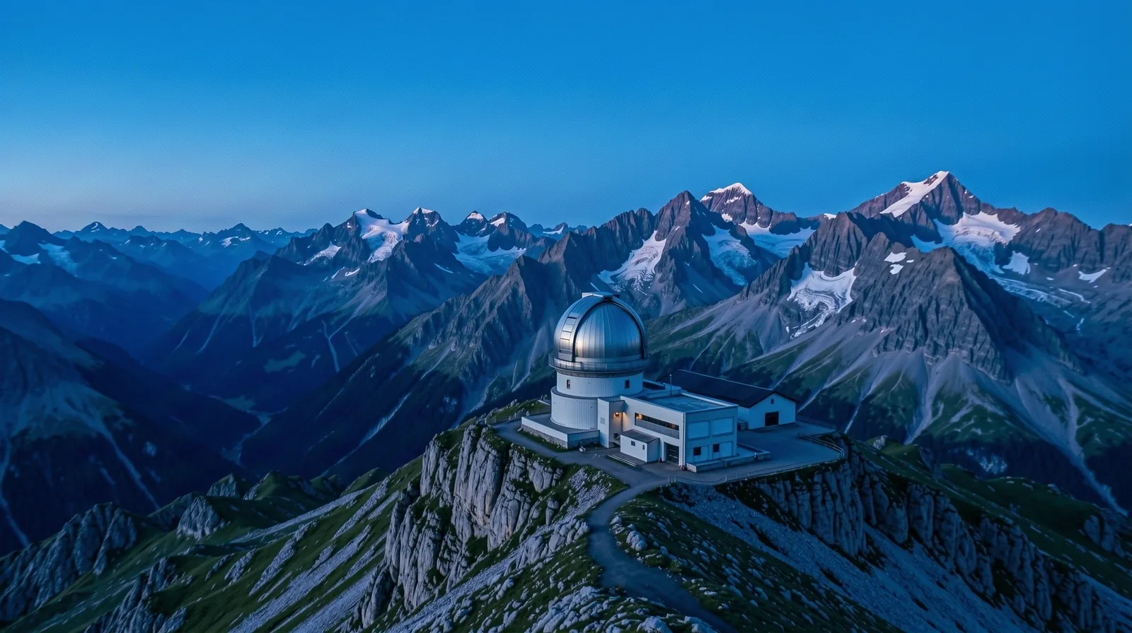 Schweizer Bergwelt zur blauen Stunde